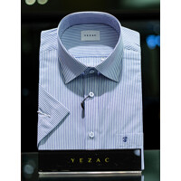 [예작셔츠] 남성 일반핏 스트라이프 반팔 남방 와이셔츠 (YJ4MBR208-BL)