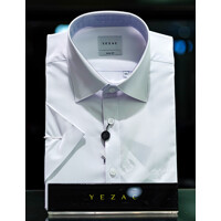 [예작셔츠] 남성 슬림핏 솔리드 반팔 남방 와이셔츠 (YJ4MBS253-WH)