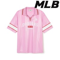 [MLB]여성 바시티 사커져지 오버핏 카라 반팔 티셔츠 3FTSV1743 07PKP