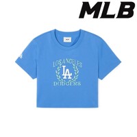 [MLB]여성 바시티 스포츠 기능성 크롭 반팔 티셔츠 3FTSV0443 07BLP