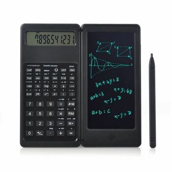1300k 골피아 유니컴 휴대용 접이식 전자 메모 패드 공학 계산기 보드 LCD