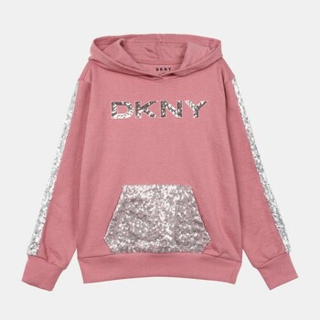 [보리보리/디케이엔와이 키즈]DKNY 키즈 로고 스팽클 후드티셔츠 핑크 Q75443DG