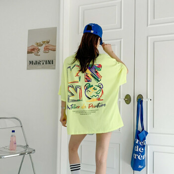 국내산 화살표BOX 반팔 빅사이즈 오버핏 티셔츠 (3color) 휴양지 휴가룩