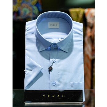 [예작] 남성 일반핏 스트레치 반팔 남방 와이셔츠 (YJ4MBR200-BL)