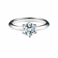 1 캐럿 다이아몬드 큐빅 반지 선물 14K 6프롱