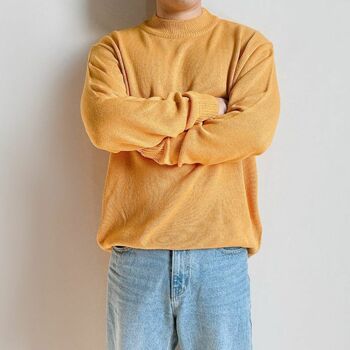 남자 간절기 쫀쫀 반목 폴라 꽈배기 스웨터 니트