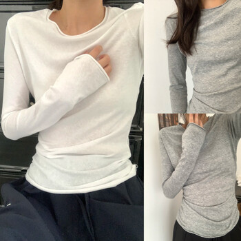 여성 데일리 우니 소프트 포커스 티셔츠
