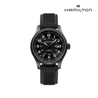 [해밀턴] H70575733 카키필드 티타늄 오토 42mm 블랙 PVD 블랙 러버 스트랩 남성 시계