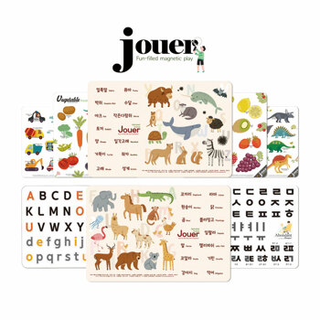 [꼬메모이]쥬에 시그니쳐 세트 / 유아 아기 한글 동물 자석 놀이 퍼즐 교구 퍼즐