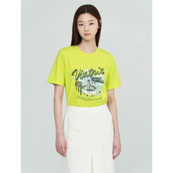 [빈폴레이디스] 레몬 그래픽 레귤러핏 티셔츠 (BF2342U02F)