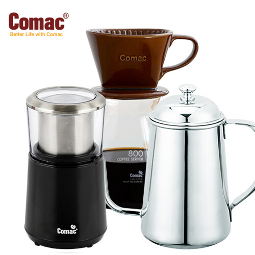 코맥 핸드드립 홈카페 3종세트(DN6ME2K1) 커피그라인더+드립세트+드립포트[커피용품전동그라인더]