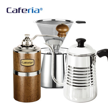 카페리아 핸드드립 홈카페 3종세트(CDSS1/CM7/CK6) 커피그라인더+드립세트+드립포트[커피용품]