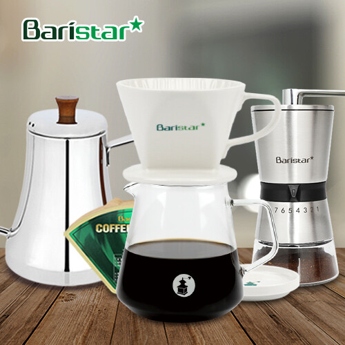 바리스타 핸드드립 홈카페 3종세트(BDN1BM1BKW3) 커피그라인더+드립세트+드립주전자[커피용품]