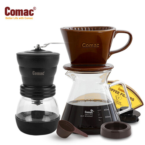 코맥 핸드드립 홈카페 2종세트(DN4MC1) 커피그라인더+드립세트[커피용품원두분쇄기]