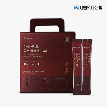 [본사직영] 서울약사신협 국내산 6년근 하루 한포 홍삼정 스틱100 10g x 100포
