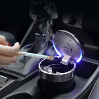 차량용 대용량 LED 재떨이 재털이 냄새차단 휴지통 B07