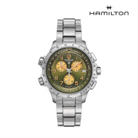 [해밀턴] H77932160 카키 에비에이션 X-윈드 GMT 크로노 쿼츠 46mm 실버 남성 시계