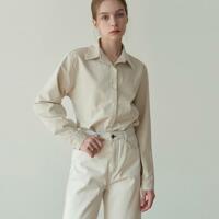 [얀써틴]  COTTON SUEDE SHIRT_LIGHT BEIGE