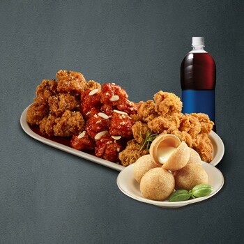 (자담치킨) 3반순살치킨세트(간장)+치즈볼+콜라1.25L