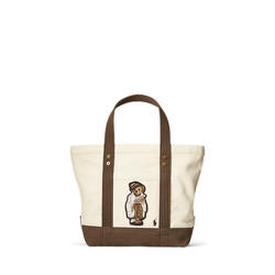 폴로 랄프 로렌 여성 캔버스 스몰 폴로 베어 토트(WAPOBAG0G620358200)