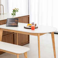 싯존 원목 2인용 식탁 반원 식탁 카페 테이블 1400X800