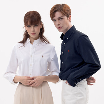 1+1[폴로 랄프로렌] 클래식핏 여성 셔츠+남성 가먼트다이 셔츠 세트상품
