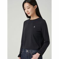 [빈폴레이디스] [Essential] 코튼 모달 라운드넥 긴소매 티셔츠  블랙 (BF3Y41E025)
