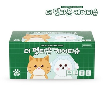 [보리보리/달곰이]더 펫타운 케어 티슈 100매 1박스 (고양이,강아지, 소형동