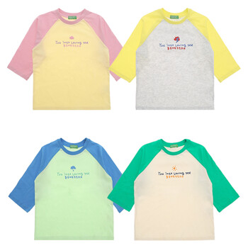 [베네통키즈] 7부 컬러 라글란 티셔츠 QATS07411