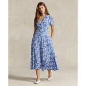 폴로 랄프 로렌 여성 플로럴 크레이프 숏 슬리브 드레스(WMPODRSNFA20592400)