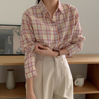 제이앤몰스 / 봄 컬러 여성 체크 남방 여자 셔츠 블라우스 W811