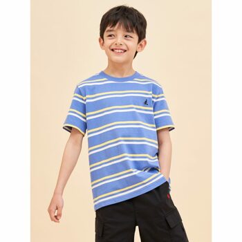 [BEANPOLE KIDS] 멀티 스트라이프 티셔츠  스카이 블루 (BI4342U01Q)