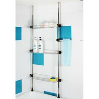 욕실선반 기둥식 스테인레스 욕조위 600-3단 홈씨스템 화장실 수납 선반