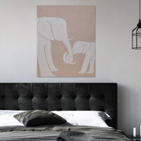 출산선물 아이방 거실 복도 꾸미기 다정한 코끼리 그림 인테리어액자 (50x60cm)