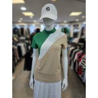엘르 골프 세이브존07 여성 골프 배색 반목 티셔츠 6J45407