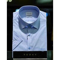 [예작셔츠] 남성 슬림핏 스트라이프 반팔 남방 와이셔츠 (YJ4MBS258-BL)