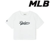 [MLB]여성 베이직 바시티 컬시브 크롭 티셔츠 3FTSV1243 07WHS