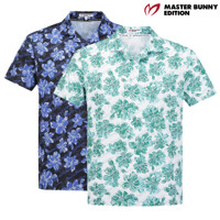 [마스터바니] 남성 플로럴 패턴 오픈칼라 반팔 티셔츠(411D2TO621)