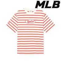 [MLB]바시티 스트라이프 오버핏 반팔 티셔츠 3ATSV1943 50CRS