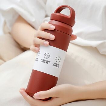 텀블러 보온 보냉 물병 스텐 텀블러 H 손잡이 480ml M12567