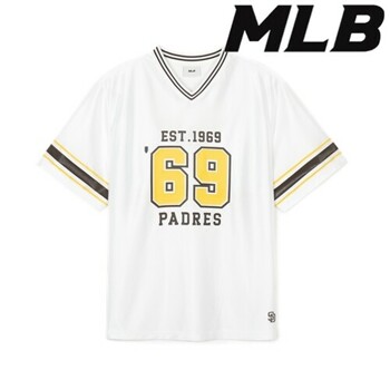 [MLB]바시티 스포츠 브이넥 반팔 티셔츠 3ATSV1143 13WHS