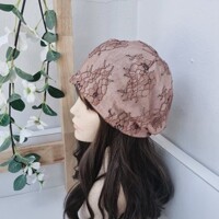 [애슬릿] 여성 꽃 망사 이중 얇은 여름 시원한 비니 모자