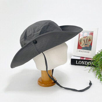 남성 여성 여름 등산 버튼 와이드챙 스트링 버킷 모자