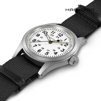 [해밀턴] H69439910 카키필드 메커니컬 38mm 손목시계 화이트 다이얼