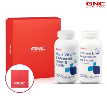 [GNC] 멀티비타민&미네랄+칼슘앤마그네슘세트 (비타민 60정+칼슘 60정)