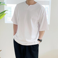 [위앤드] 샤이 슬릿넥 반팔 티셔츠_2 color / L~3XL size