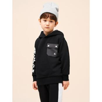 [BEANPOLE KIDS] 블랙 배색 포켓 후드 스웨트 셔츠 (BI2141U145)
