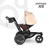 [오르빗] X5 디럭스 아기 신생아 조깅 유모차 - 모카 (블랙 시트 / 선쉐이드 색상선택)