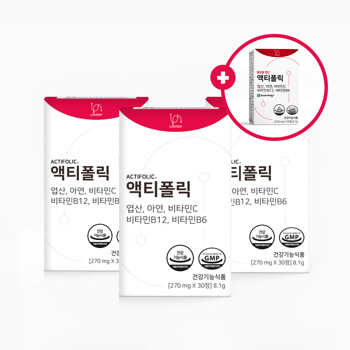 리노브 4세대 활성엽산 액티폴릭 270mg x 30정 3+1박스