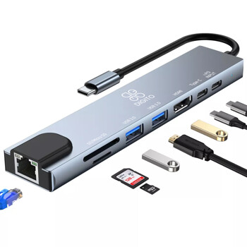 C타입 8in1 멀티허브 랜포트 USB 3.0